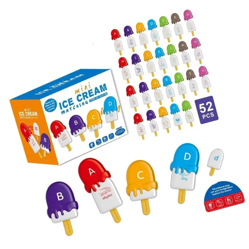 26-Piece Ice Cream Letter & Counting Matching Toy | Ages 3–6