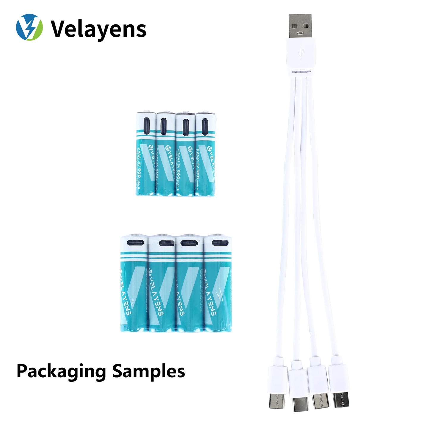 1.5V USB Rechargable Lithium Battery AA 2200mAh + AAA 600mAh Actual Capacity Fast Charging 2000+ Charge Cycles Peaceful Pleasures Health and Wellness