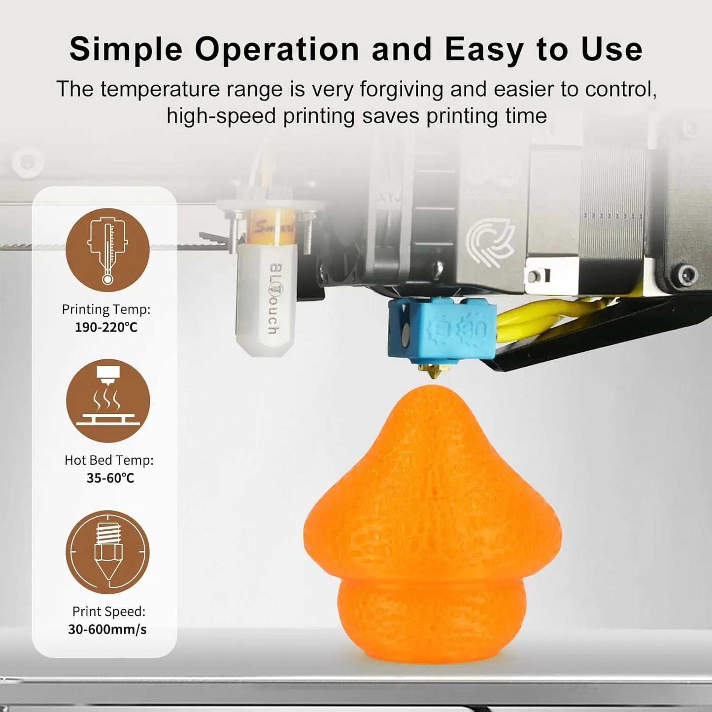 DINGSUN 3D Transparent PETG Filament 1.75mm ±0.02mm Accuracy