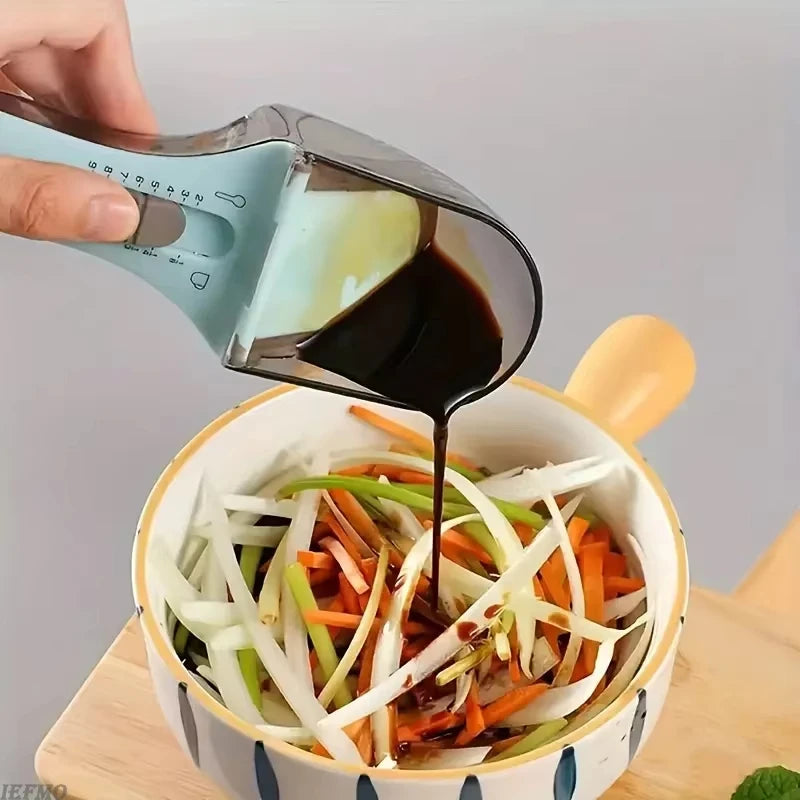 Adjustable Measuring Spoon Baking Plastic Measuring Spoon Kitchen Tool Plastic Scale Measuring Spoon Adjustable Measuring Spoon Peaceful Pleasures Health and Wellness
