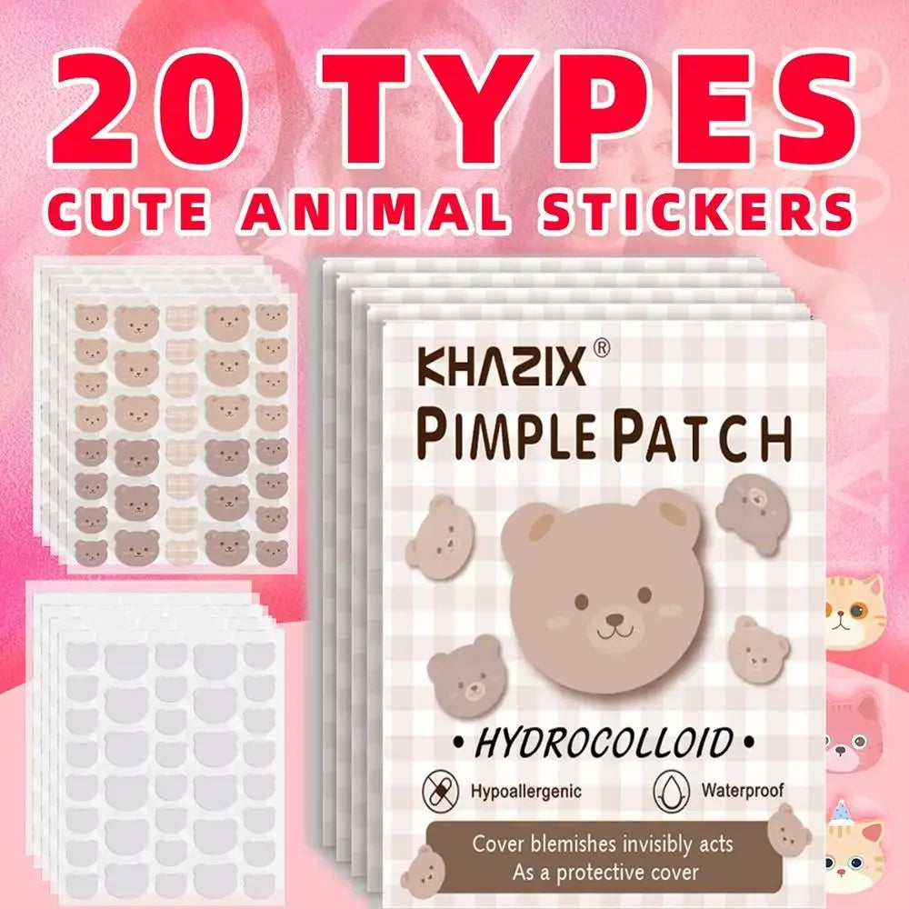 720/1020 Counts Bear Pimple Patches Cute Acne Patches with Hydrocolloid Waterproof For Zits Blemishes Breakouts Facial Skin Care Peaceful Pleasures Health and Wellness