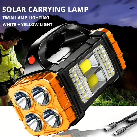 Solar COB LED Flashlight & Power Bank | Waterproof Camping Lamp Solar LED Flashlight Oasis Select