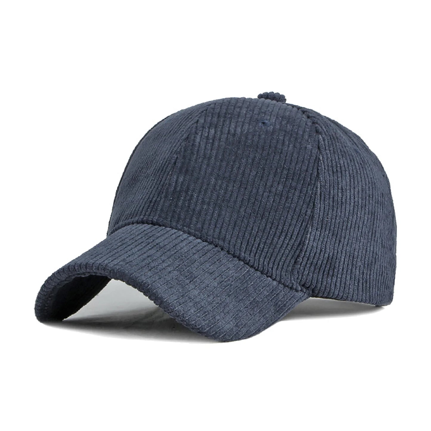 Fashion Corduroy Baseball Cap Soft Adjustable Solid Color Winter Baseball Caps for Mountaineering Traveling Peaceful Pleasures Health and Wellness Navy blue