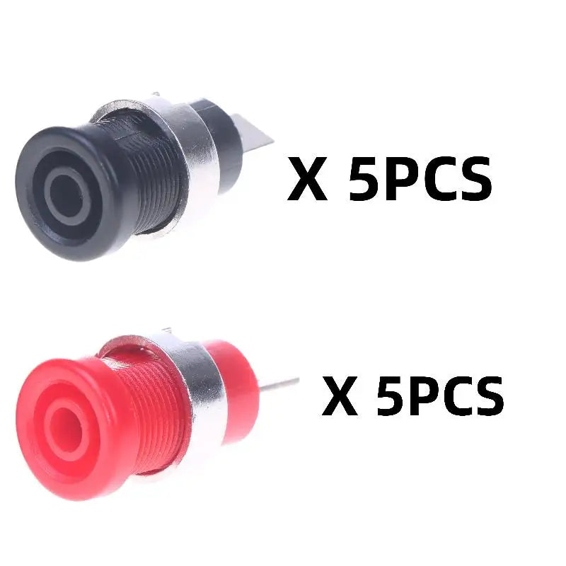 10Pcs Binding Post Adapters Ten For 4mm Banana Female Jack 4mm Banana Plug Connectors Panel Mount Socket Peaceful Pleasures Health and Wellness Red Black