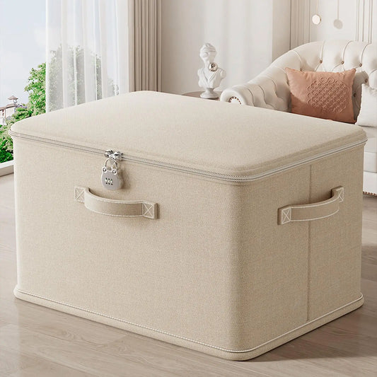Lockable Storage Box, Odor Proof Stackable Container With Handle, Washable Shelf Baskets For Blanket Clothing Toys Home Organiza Peaceful Pleasures Health and Wellness