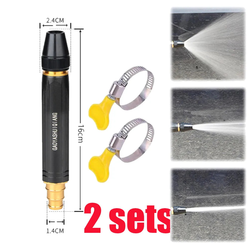 High-Pressure Wash Water Gun Nozzles For Car Washing Cleaning Glass Garden Watering Irrigation Spray Gun Kit Adjustable Peaceful Pleasures Health and Wellness 1.4cm 2sets