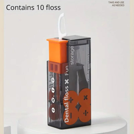 Pop-Up Dental Floss Dispenser Box with 10 Floss Picks Dental Floss Dispenser Oasis Select Orange