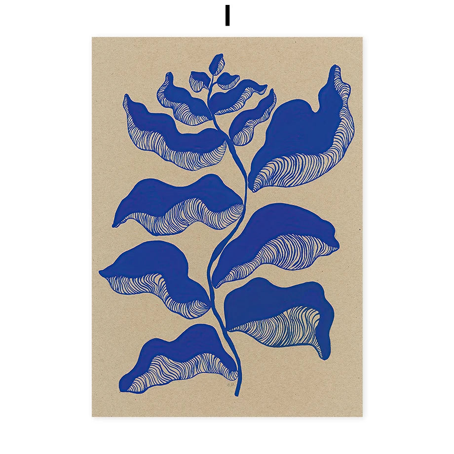 Abstract Floral Vase Canvas Wall Art | Boho Living Room Decor