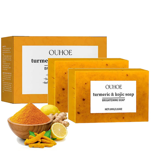 100g Turmeric Soap, Lemon Kojic Acid Soap, Shower And Facial Soap Body Care Face Cleanser Turmeric Soap Body and Face Cleaning Peaceful Pleasures Health and Wellness