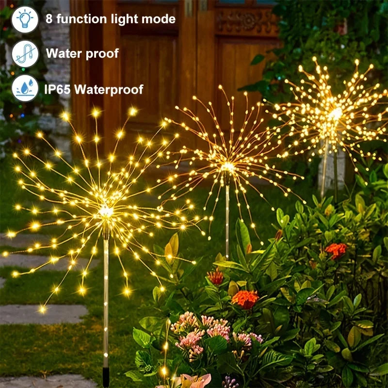 Solar Fireworks Lights Outdoor – Garden Patio Holiday Decor