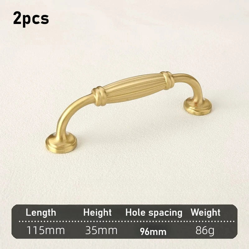 Brass French Cabinet Handle | Gold European Luxury Drawer Pull