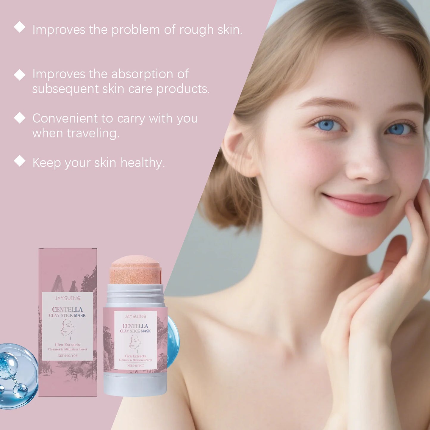 Centella Asiatica Clay Stick Mask Cleaning Blackheads Remove Pores Purify Skin Improve Dryness Exfoliating Facial Clay Mud Film Peaceful Pleasures Health and Wellness