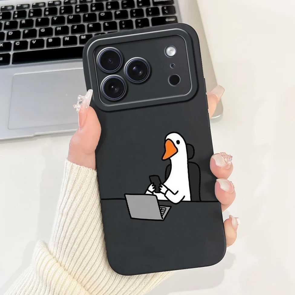 iPhone 17 Pro Silicone Case | Cute Kawaii Floral Painted Cover