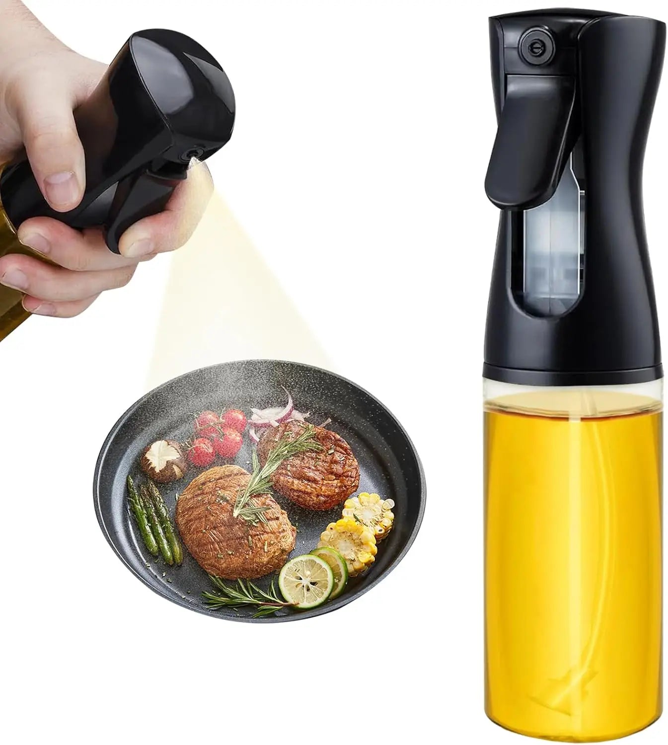 Oil Sprayer for Cooking,300ml Olive Oil Spritzer,Oil Sprayer for Air Fryer, Salad,BBQ,Roasting Peaceful Pleasures Health and Wellness