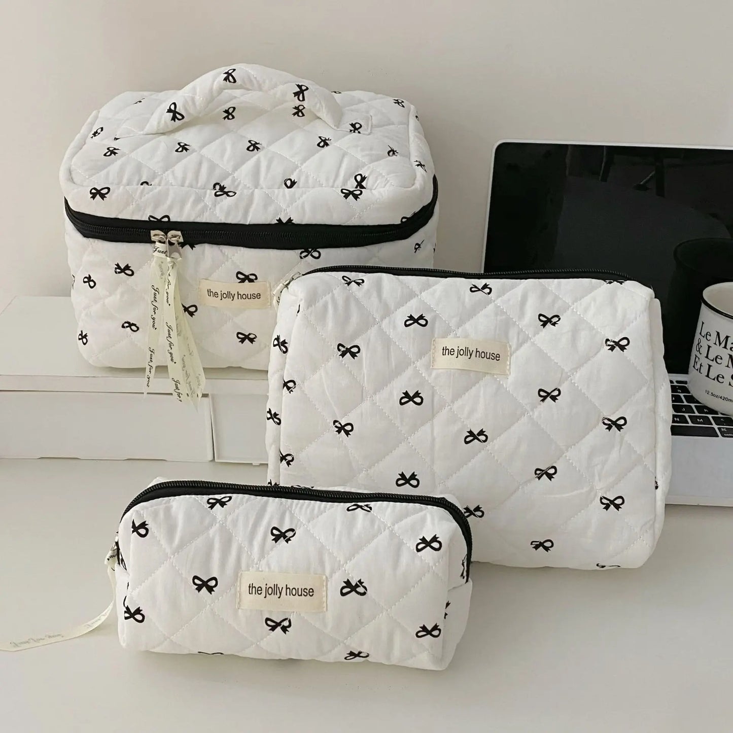 Floral Quilted Cosmetic Bag – Large Travel Makeup Organizer