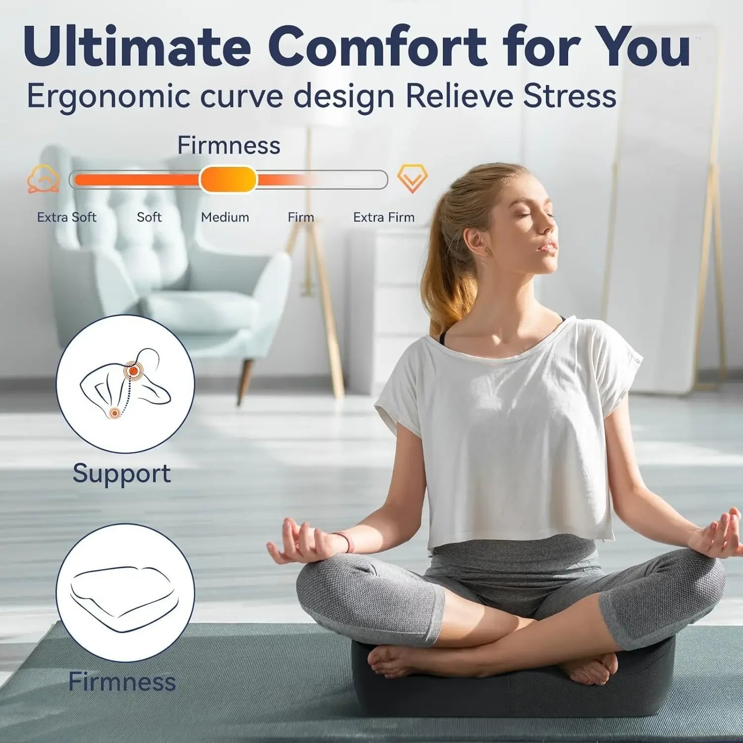 Memory Foam Seat Cushion – Tailbone Pain Relief & Support Peaceful Pleasures Health and Wellness