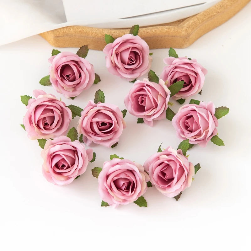 Silk Rose Artificial Flower Heads 50/100pcs – Wedding & Decor