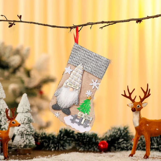 4-Pack 3D Gnome Plush Christmas Stockings | Festive Holiday Decor Christmas Stockings Oasis Select