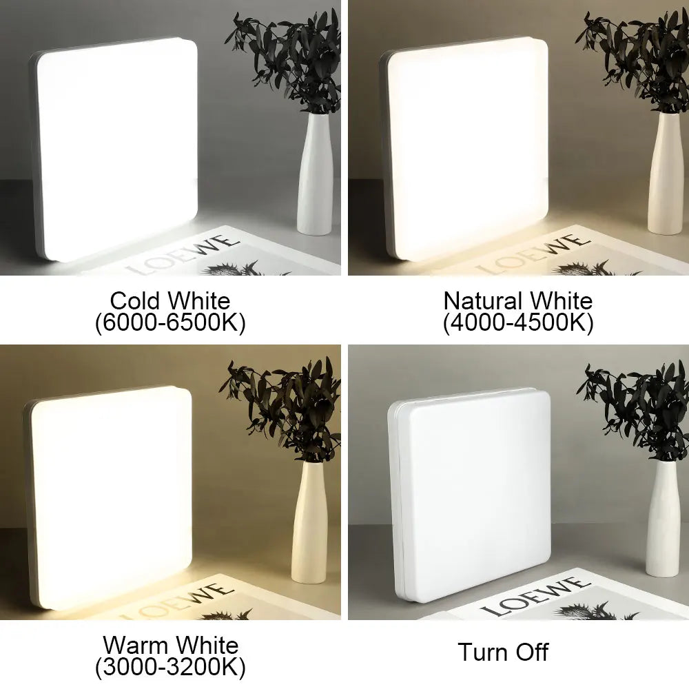 RUNTOIN Square LED Panel Ceiling Light | Ultra-Thin Flush Mount
