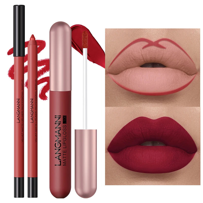 6+6 Lip Gloss Lip Liner Combo Smudge-Proof, Velvety Nude Shades - Long-Lasting Liquid Lipgloss & Precise Liner 12pcs Set Matte M Peaceful Pleasures Health and Wellness