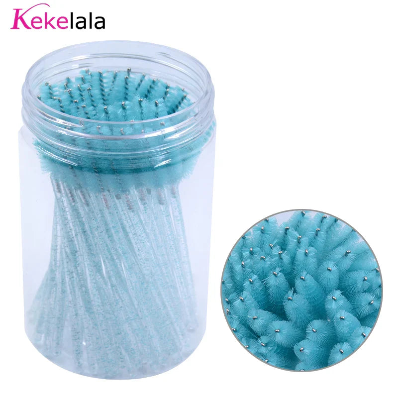 50pc Disposable Mascara Wands & Spoolie Brushes in Bottle