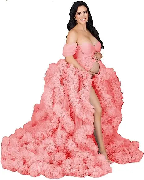 Tulle Long Maternity Dress Photoshoot платье photography dresses baby shower dresses for pregnant woman платье для беременных Peaceful Pleasures Health and Wellness