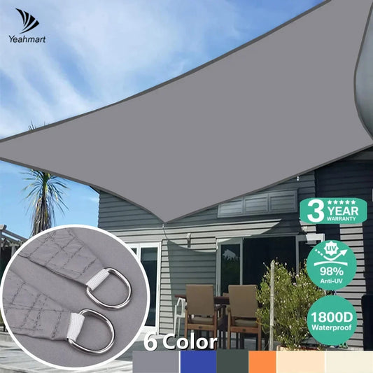 5x4M/4x6M Waterproof Large Sun Shelter Sunshade Protection Outdoor Canopy Garden Patio Pool Shade Sail Awning Camping Shade Net Peaceful Pleasures Health and Wellness
