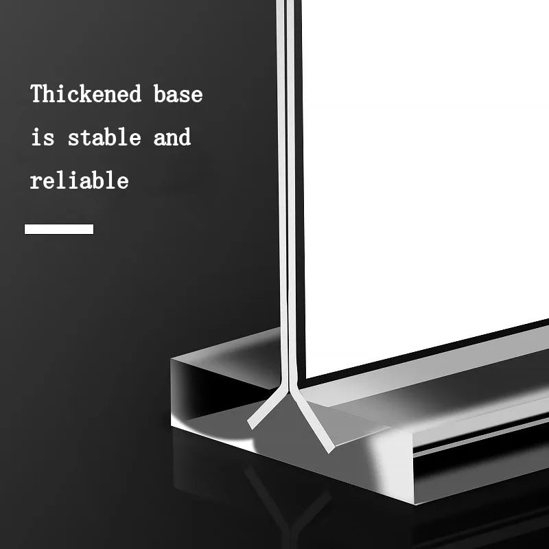 Wholesale T-Shaped Octagonal Acrylic Liquor Menu Stand Pull-Out Table Card Holder Clear Display Stand for Bar Restaurant Desktop Peaceful Pleasures Health and Wellness