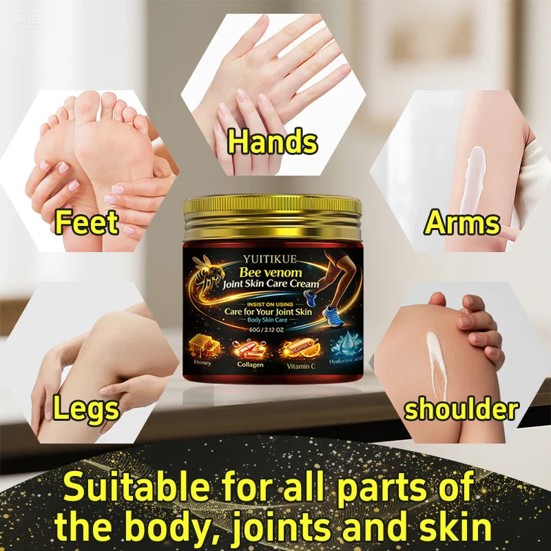 Yuitikue Bee Venom Joint Skin Care Cream, 60g Infused with Collagen, Vitamin C & Hyaluronic Acid for Joint & Body Care Peaceful Pleasures Health and Wellness