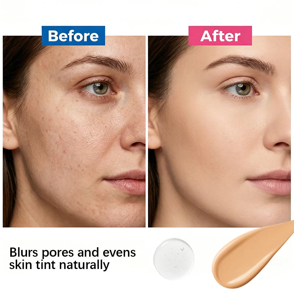 Primer & Liquid Foundation Makeup Set – Waterproof, Long-Lasting