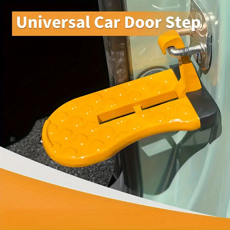 1 Aluminum Alloy Car Door Foot Pedal Assist Hook Top，Foldable Roof Rack Door Step，Easy access to the car roof，Universal Car Moun Peaceful Pleasures Health and Wellness Yellow