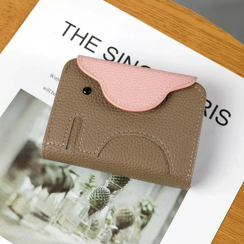 Elephant Accordion Card Wallet – Women's Slim Mini Purse