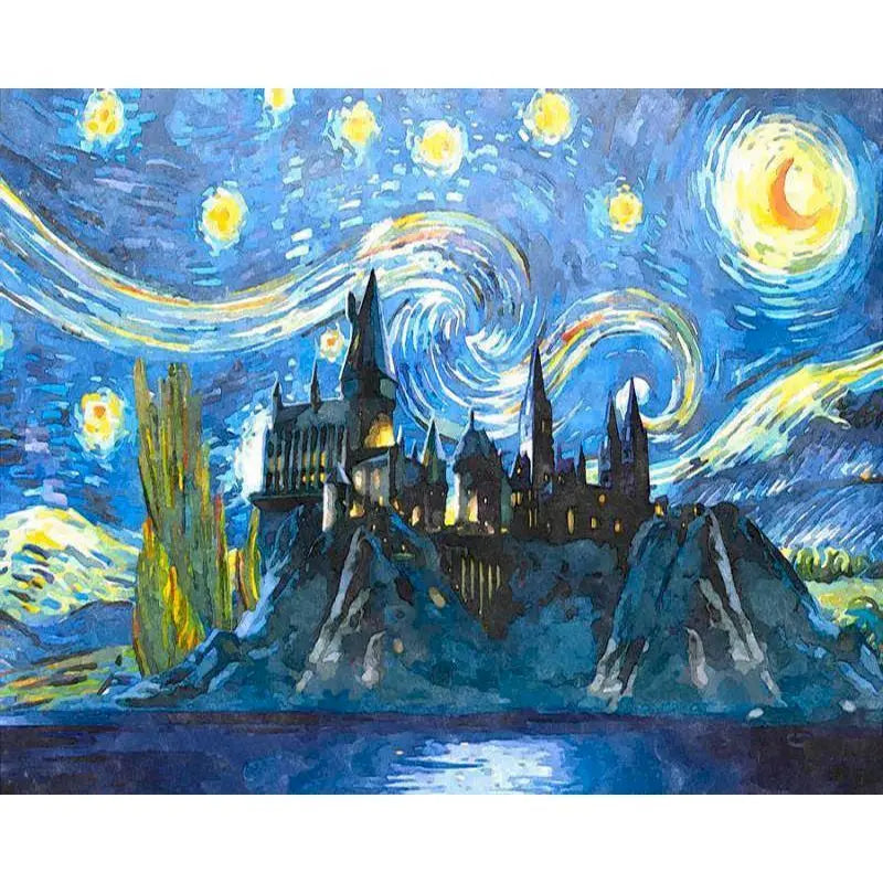 Van Gogh Starry Sky Paint by Numbers Kit | 60x75cm Canvas Paint by Numbers Kit Peaceful Pleasures Health and Wellness 991490 20x30cm Unframed