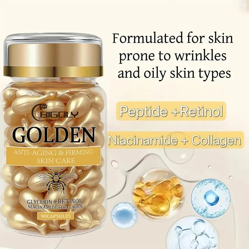 Retinol & Collagen Face Serum Capsules – 90ct Anti-Aging