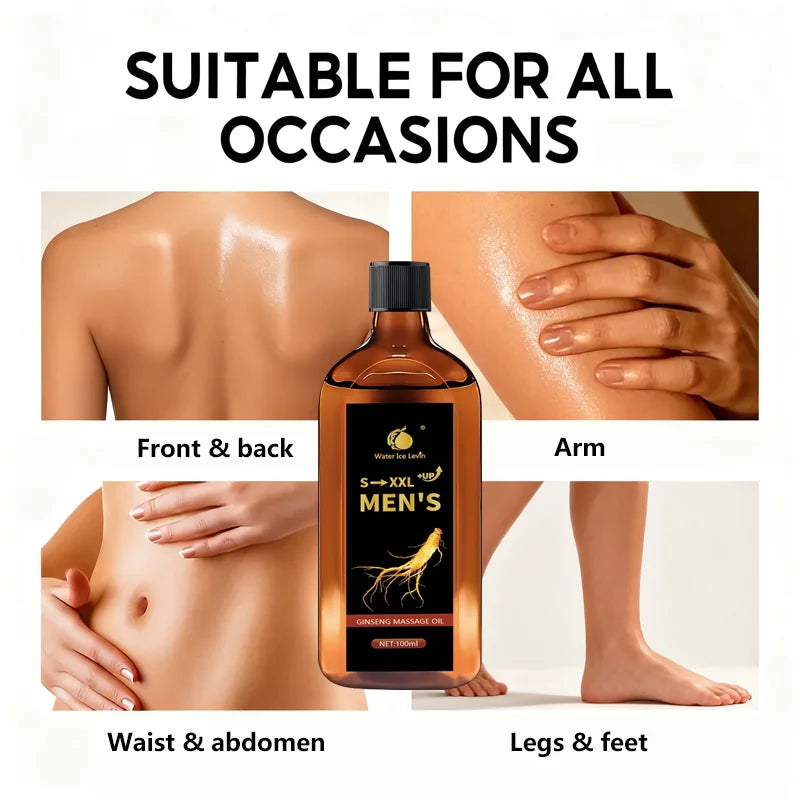Men's Ginseng & Shea Butter Massage Oil – Hydrates & Firms