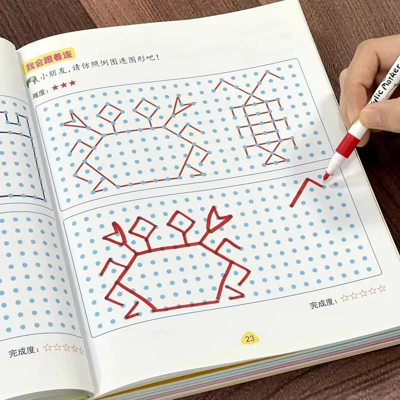 Kids Magic Line Drawing Book 46 Pages Connect Dots Activity Workbook