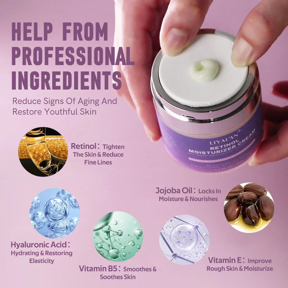 LIYALAN Retinol Face Cream – Anti-Aging & Firming 50ml Peaceful Pleasures Health and Wellness