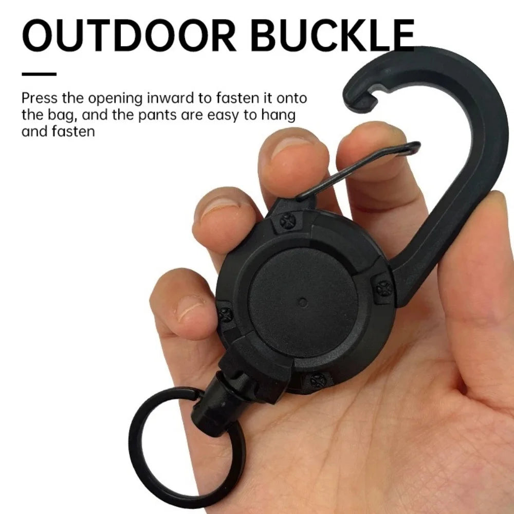 Retractable Carabiner Key Reel | Heavy-Duty Steel Wire Keychain