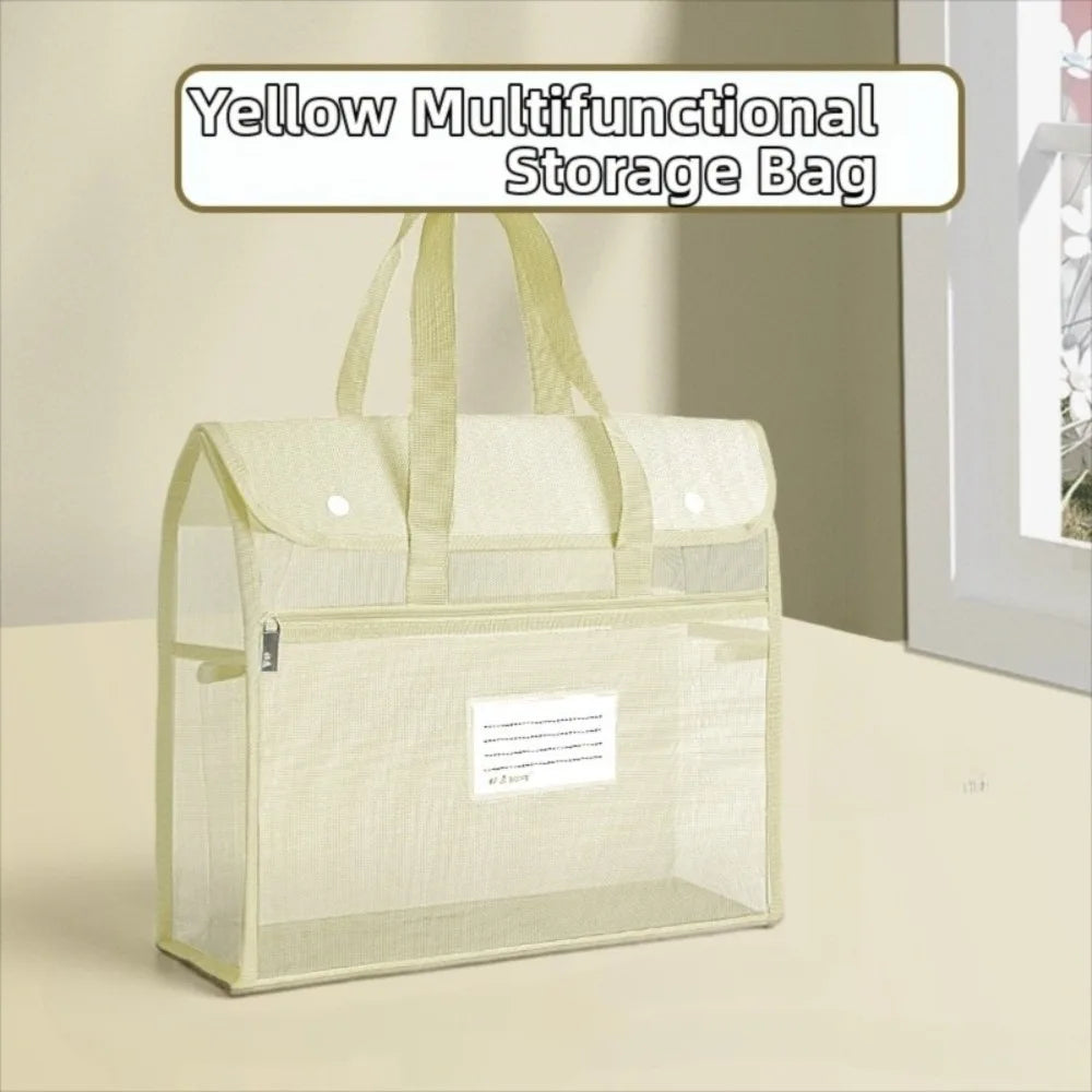 A4 Mesh Tote Bag | Zip File & Paper Storage Bag for Students