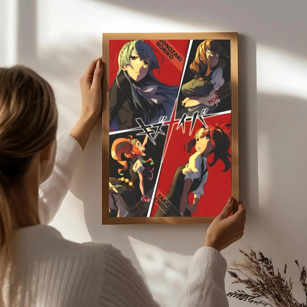 Anime K-Kiznaiver Poster HD Self Adhesive Waterproof Wall Art Ideal for Home Office Dorm Bedroom Great Gift Peaceful Pleasures Health and Wellness White4 40X50cmNoframe