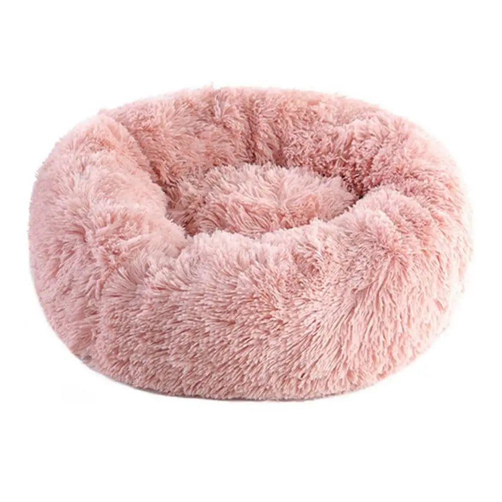Donut Pet Bed | Plush Faux Fur Round Bed for Cats & Dogs