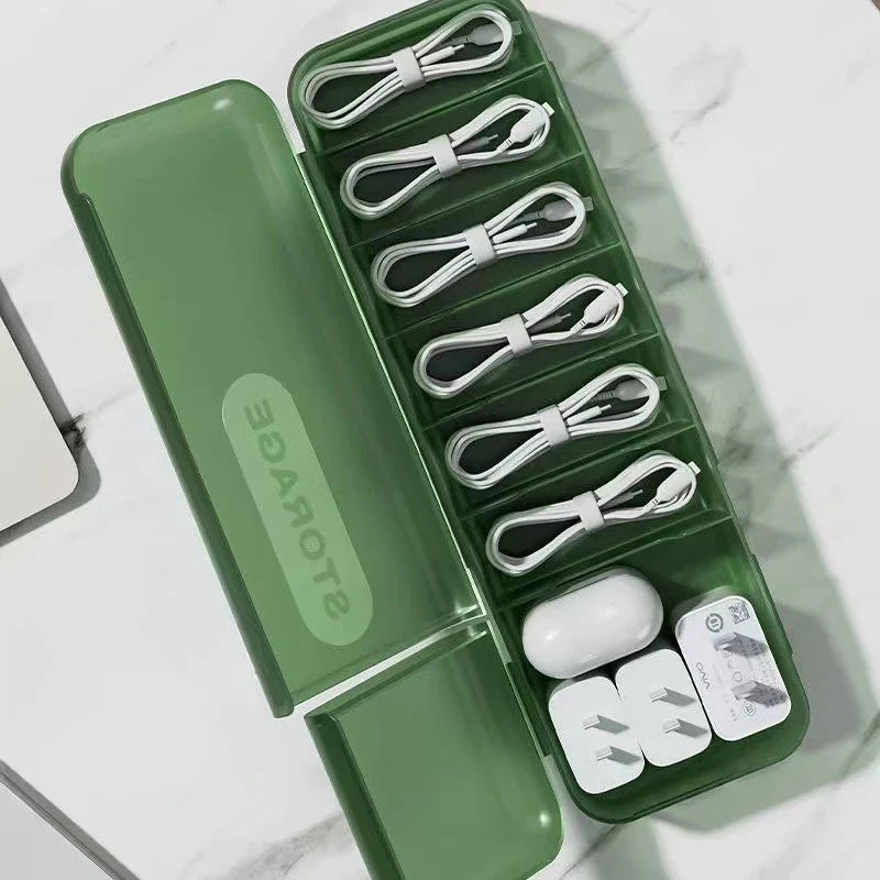 7-Compartment Cable & Charger Cord Organizer Storage Box