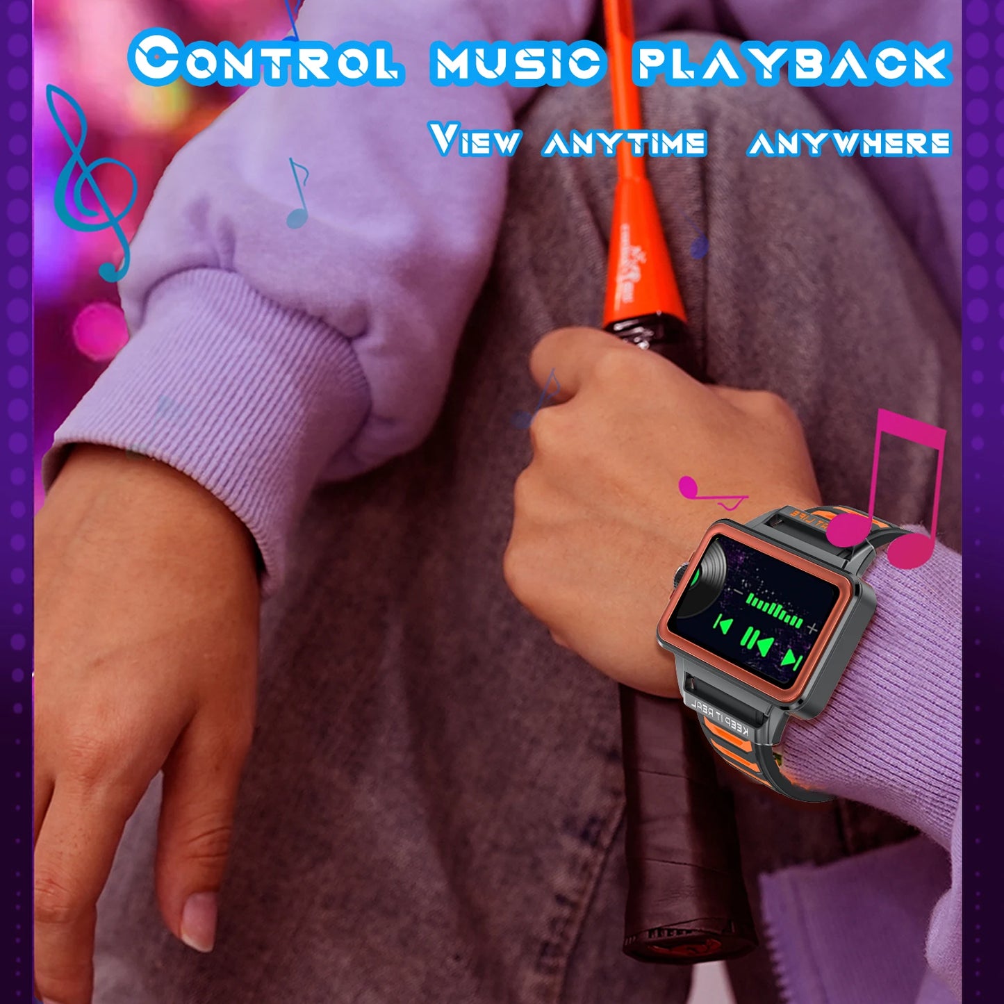 LOMAXFR Smart Watch – Multi-Sport, Music Control, Heart Rate
