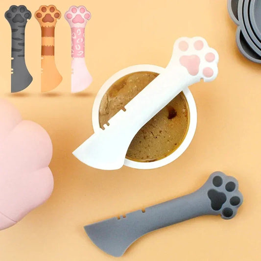 Practical Pet Supplies Small Tools Pet Can Opener Spoon 2in1 Cat Can Silicone Spoon Spoon Spoon Spoon Cat Shovel Wet Food Feeder Peaceful Pleasures Health and Wellness