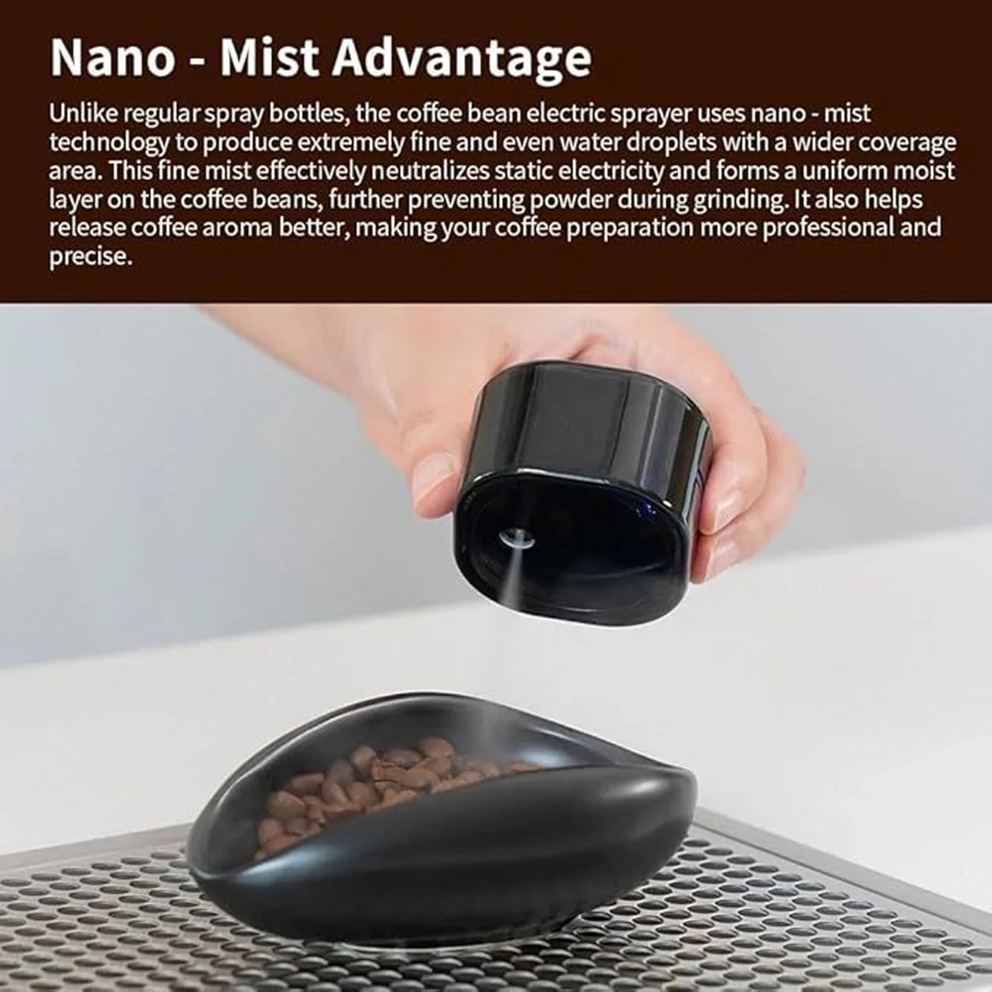 Coffee Bean Atomizer – USB Rechargeable Static Eliminator Sprayer