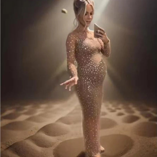 maternity dresses photoshoot Stones Sparkly Wedding gown vestidos para embarazadas платье для беременных baby shower Peaceful Pleasures Health and Wellness