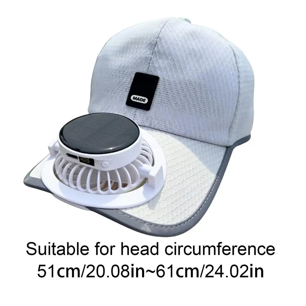 Solar Fan Baseball Cap – UV Sun Hat with USB Charging