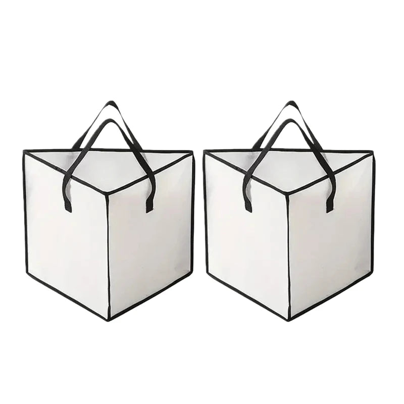 Clothes Hanger Storage Bag Organizer – Space Saving with Handles Closet Hanger Organizer Peaceful Pleasures Health and Wellness 2Pcs-White