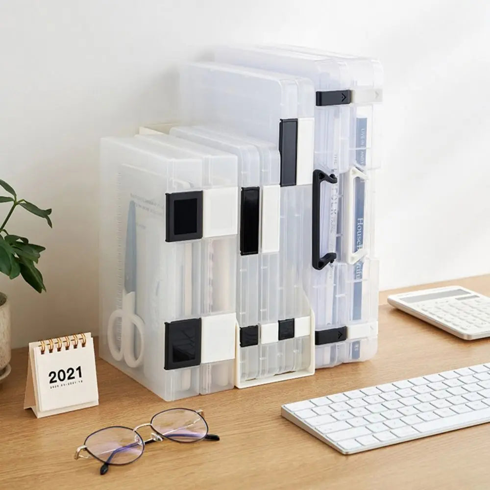 Document Case Transparent A4 File Box Portable Simple a5 Organize The Box Durable Folder a4 File Storage Box Desk Organization Peaceful Pleasures Health and Wellness
