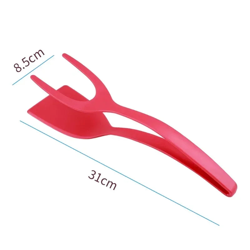 2 In 1 Shovel Clip Silicone Grip Flip Tongs Egg Steak Spatula Tongs Clamp Pancake Fried Turners Cooking Tool Kitchen Accessories Peaceful Pleasures Health and Wellness